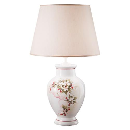 Ferroluce Lampada tavolo PORTOFINO Bianco con decoro (45x77cm) CL33 BI 56 DEC FAR 1 luce - E27 - Max 60W