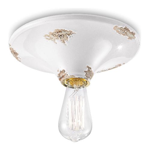 Ferroluce Punto luce VINTAGE Bianco (25cm) C134 VIB 1 luce - E27 - Max 77W