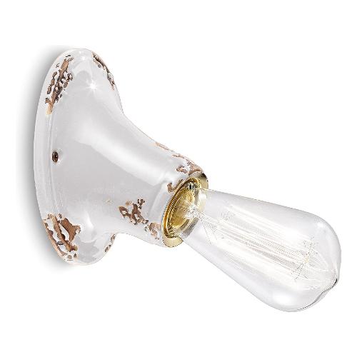 Ferroluce Punto luce VINTAGE Bianco (11x14cm) C115 VIB 1 luce - E27 - Max 77W