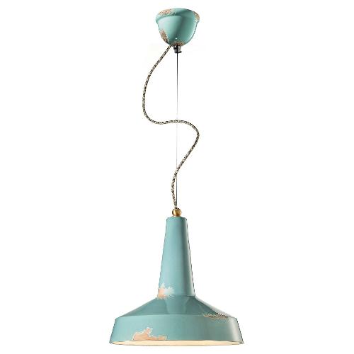 Ferroluce Sospensione VAGUE VINTAGE Azzurro (35x33x120cm) C1417 VIA 1 luce - E27 - Max 53W