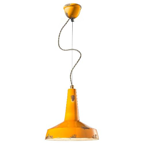 Ferroluce Sospensione VAGUE VINTAGE Giallo (35x33x120cm) C1417 VIG 1 luce - E27 - Max 53W