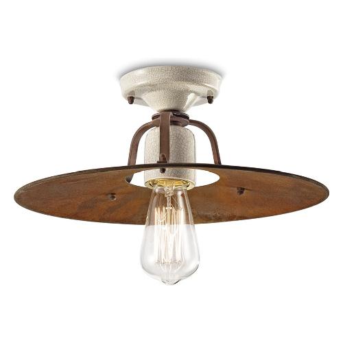 Ferroluce Plafoniera GRUNGE Craquelè (15x40cm) C1435 18 1 luce - E27 - Max 77W