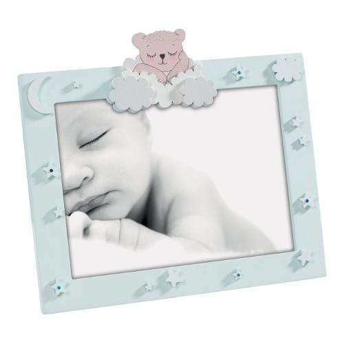 Mascagni Portafoto (per 1f 15x20 cm ) Teddy Bear KIDS Bianco e Azzurro A1436F