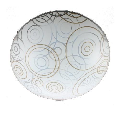 Isoluce Plafoniera COMPASSO Bianco e Bamboo (50cm) 2000 50 130 3 luci - E27 - Max 180W