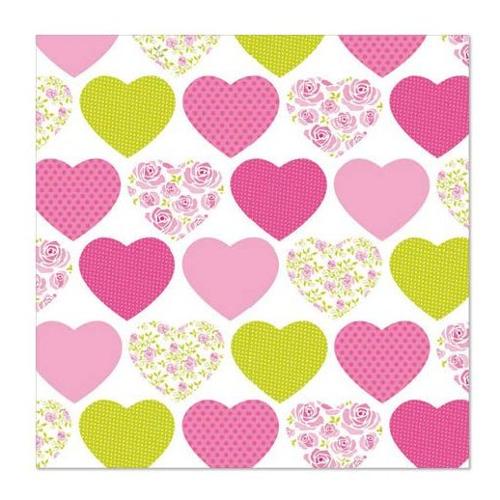 Pap Star Set tovaglioli monouso 20pz 3 Veli Sweetheart Rosa e Lilla 84740