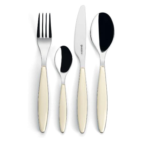 Guzzini Set posate tavola 24 pz Inox FEELING Crema 23000004