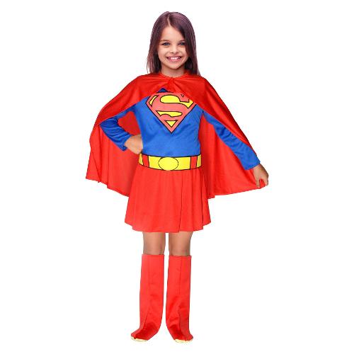 COSTUME VESTITO SUPERGIRL CARNEVALE TG. 12/14 anni-adulto S/M