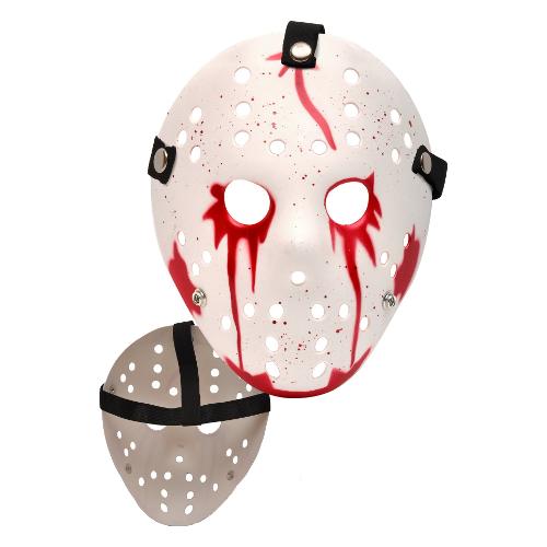 Maschera carnevale taglia Unica Jason Sangue Bianco e Rosso 31380