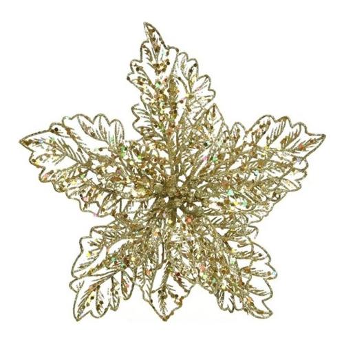 Kaemingk Poinsettia Glitter Gold 629030
