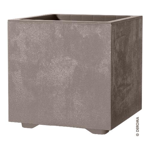 Deroma Fioriera quadra con riserva acqua (49x49x49 cm) con ruote MILLENNIUM Sandstone 9DF36SZA