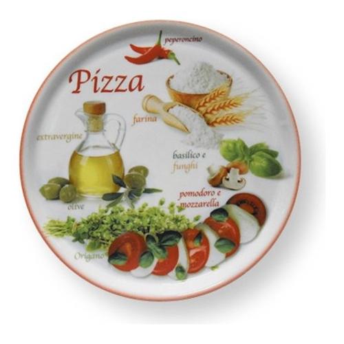 Piatto pizza D. 33cm FOODS Bianco decorato 04018 ZP2