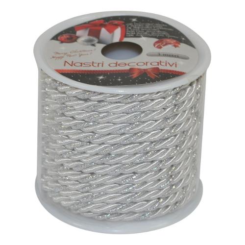 Due Esse Christmas Nastro decorativo CHRISTMAS Rotolo Cordoncino Bianco (300 cm) XNA14006431