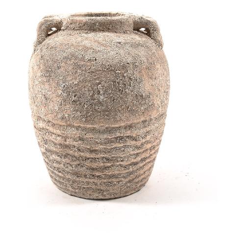 Mercury Vaso Pietra (23x23x29cm) Orcio Grande Pietra etrusca bianca 00122