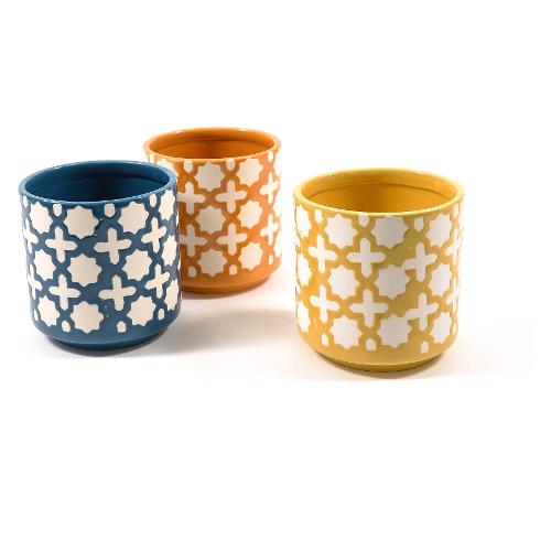 Mercury Vaso Ceramica (10x10x10cm) BOHO CHIC Assortito 19656