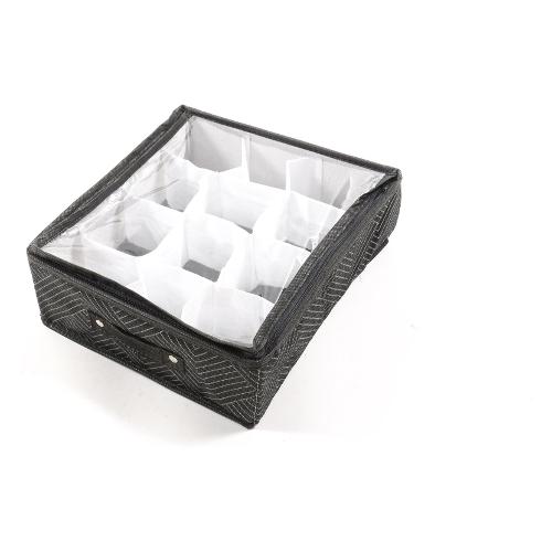 Mercury Porta intimo 30x25x10 cm Contenitore 12 Scomparti Nero 28675