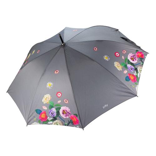 Y Dry Ombrello lungo donna automatico Bouquet (114cm) FASHION WORLD Grigio Y 4459