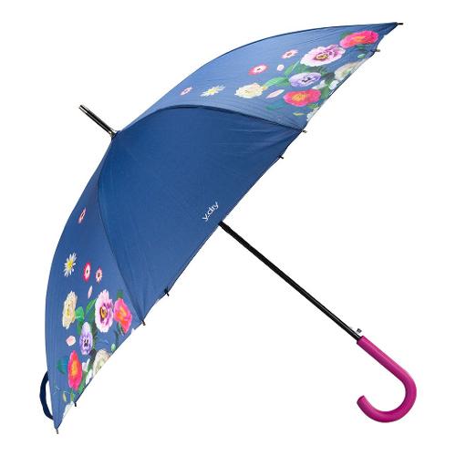 Y Dry Ombrello lungo donna automatico Bouquet (114cm) FASHION WORLD Azzurro Y 4459