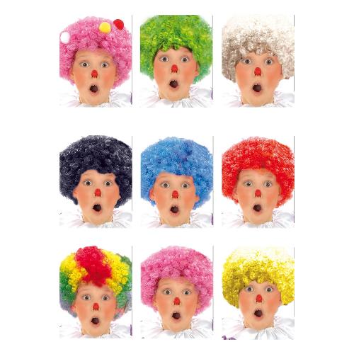 Parrucca carnevale Clown Ball assortito taglia bambino 21562