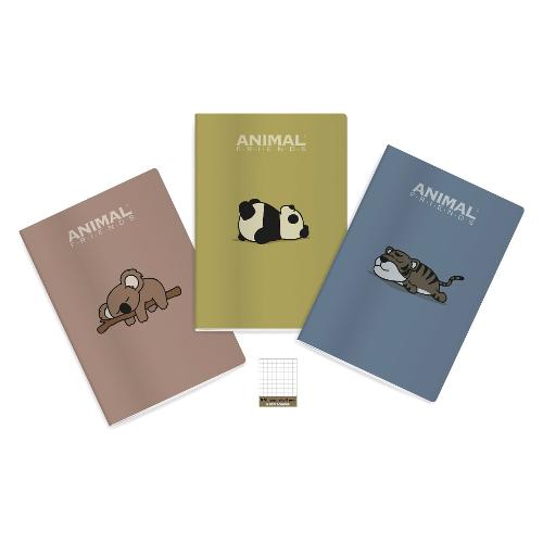 Ri.Plast Quaderno quadretti 5,0 mm A4 ANIMAL FRIENDS assortito 64AFG5M