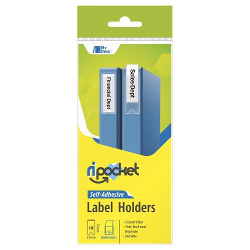 Ri.Plast Set tasche adesive 18 pz (2,5x7,5cm) Ripocket Label Holders  Trasparente 621001