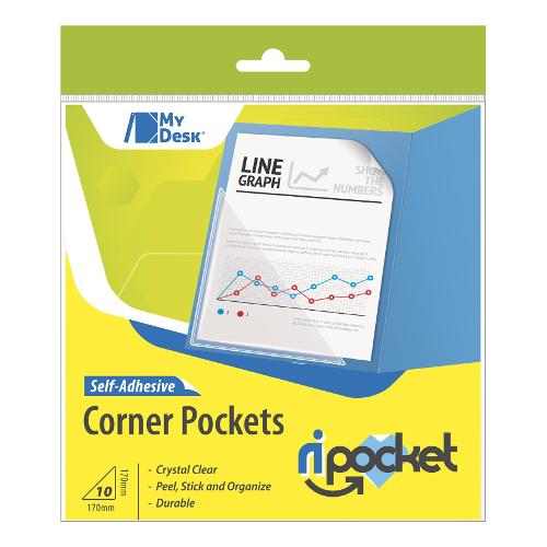 Ri.Plast Set tasche adesive 10 pz (17x17cm) Ripocket Corner Trasparente 620102