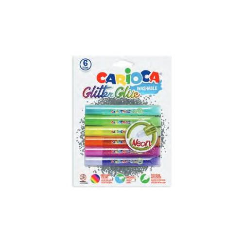 Carioca Colla glitter Neon Colori assortiti 6 tubetti 10,5 ml 42111
