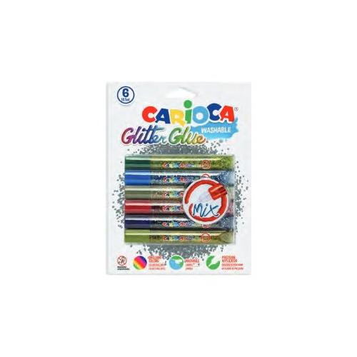 Carioca Colla glitter Mix Colori assortiti 6 tubetti 10,5 ml 42112