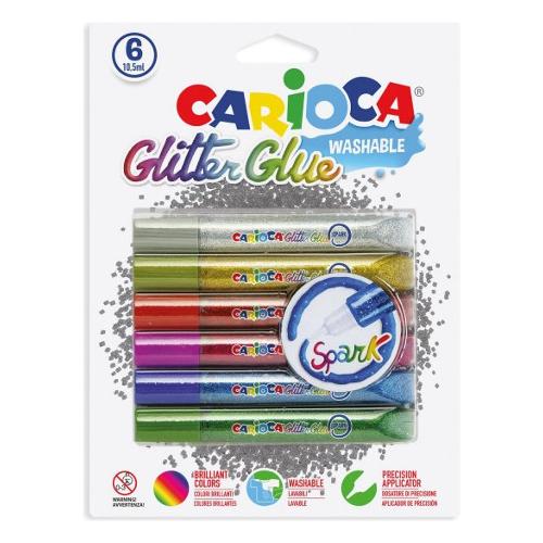 Carioca Colla glitter Spark Colori assortiti 6 tubetti 10,5 ml 42110