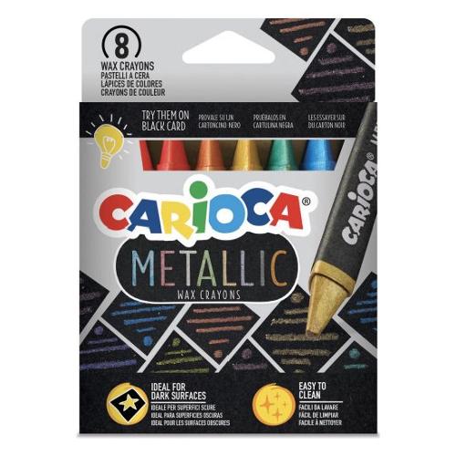 Carioca Set pastelli a cera 8 pz Triangolare METALLIC colori assortiti metal 43163
