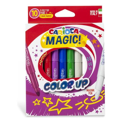 Carioca Pennarelli disegno per bambini sezione tonda 10 pz Color Up tratto Grande MAGIC colori assortiti 43181