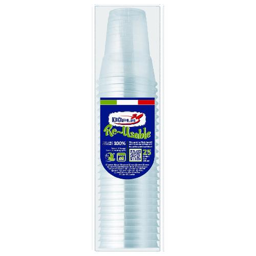 Dopla Bicchieri monouso RE USABLE Trasparente 25pz 22636
