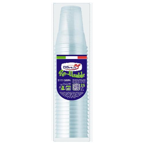 Dopla Bicchieri monouso RE USABLE Trasparente 25pz 22632