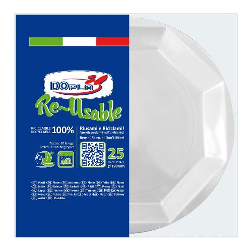Dopla Set piatti frutta monouso (17 cm) RE USABLE 12506 25pz