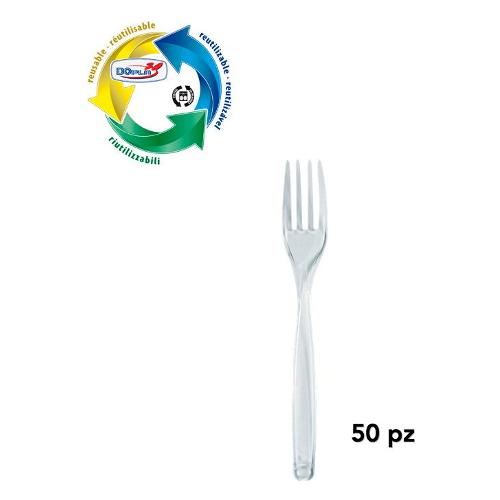 Dopla Set forchette monouso 50pz RE USABLE Compact Trasparente (18 cm) 03437