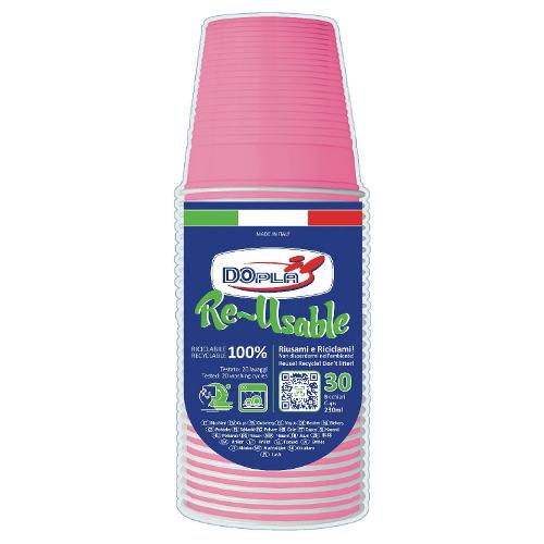 Dopla Bicchieri monouso RE USABLE Rosa 30pz 22625