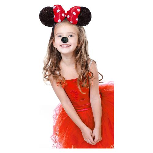 Costume carnevale Kit Minnie Cerchietto e Naso 23346