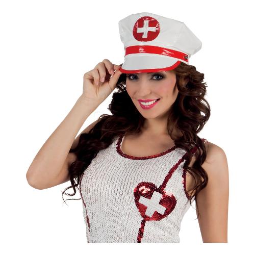 Ciao Cappello carnevale Infermiera con Visiera Bianco e Rosso 26937