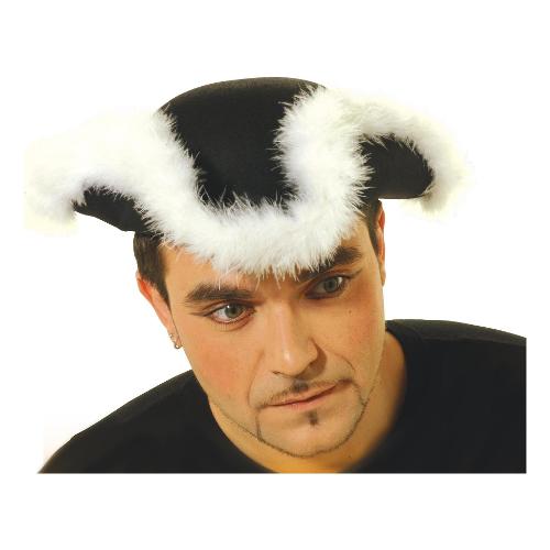 Cappello carnevale Veneziano Piumato Nero e Bianco 20885