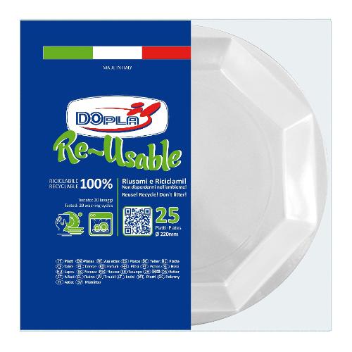 Dopla Set piatti piani monouso 25pz RE USABLE 12507