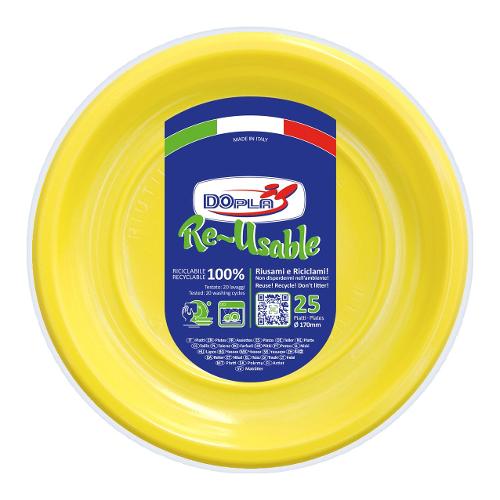 Dopla Set piatti frutta monouso (17 cm) RE USABLE Giallo 11754 25pz