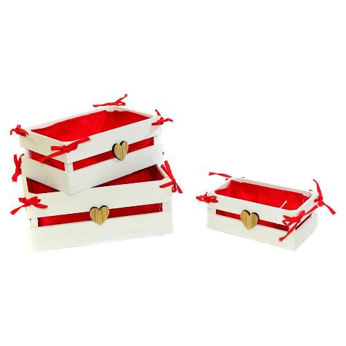 Mercury Cassetta arredo (37x25x15cm) Bianco e Rosso 89765