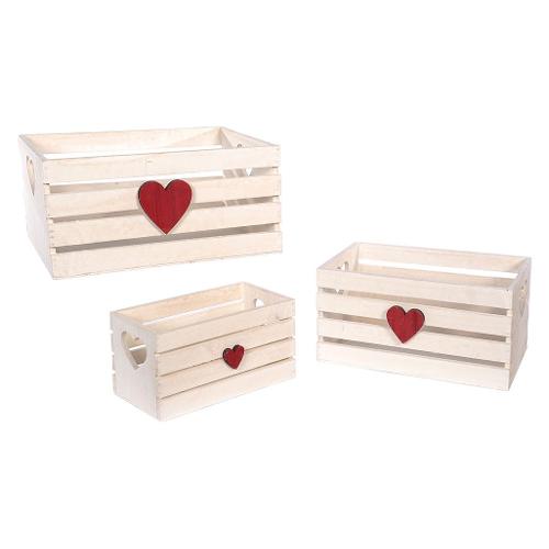 Cassetta arredo CUORE grande Bianco 31 x 23 x 16 cm 78458