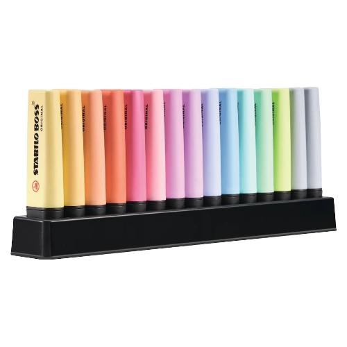 Stabilo Set evidenziatori BOSS ORIGINAL Colori assortiti pastel 7015 02 5 15 pz con supporto plastico