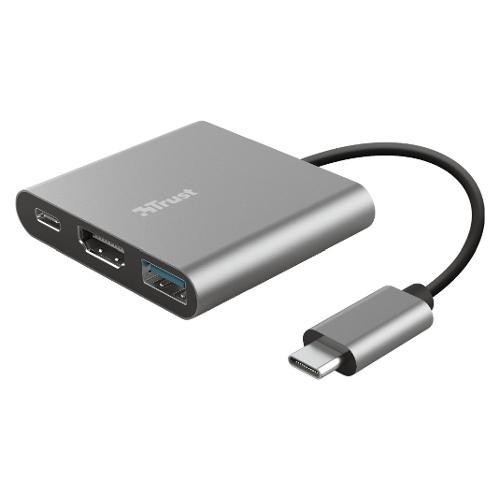 Trust HUB 3 in 1 DALYX Usb C Grey 23772