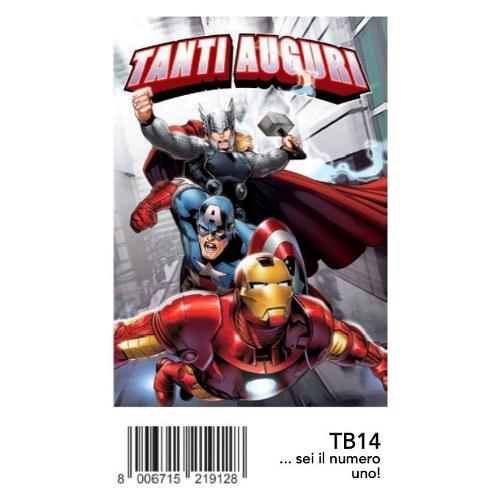 Marpimar Biglietto auguri Compleanno Avengers (11,8x16,8 cm) TB14