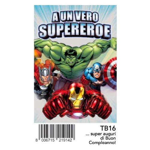 Marpimar Biglietto auguri Compleanno Avengers (11,8x16,8 cm) TB16