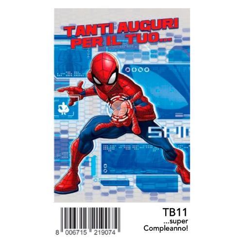 Biglietto auguri Compleanno Spiderman 11,8 x 16,8 cm TB11
