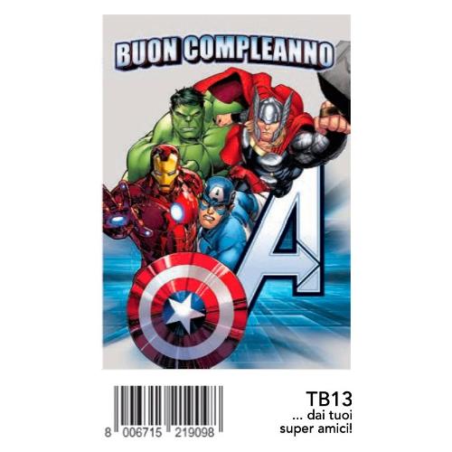 Biglietto auguri Compleanno Avengers 11,8 x 16,8 cm TB15