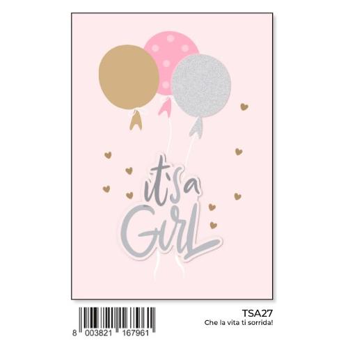 Marpimar Biglietto auguri Nascita bimba (11,8x16,8 cm) TSA27