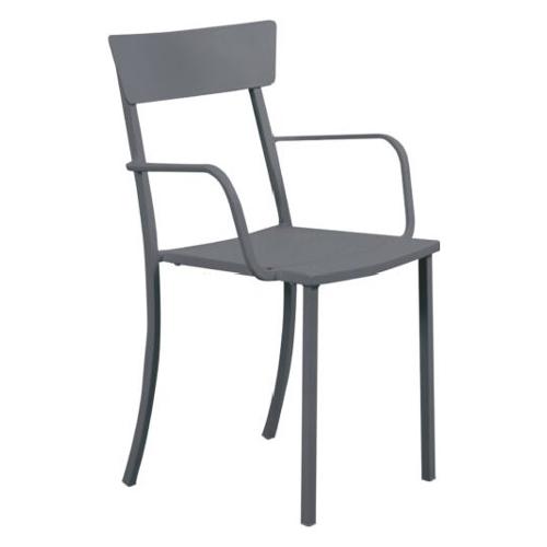 Vermobil Sedia con braccioli metallo MOGAN Grigio antico MG310 AG